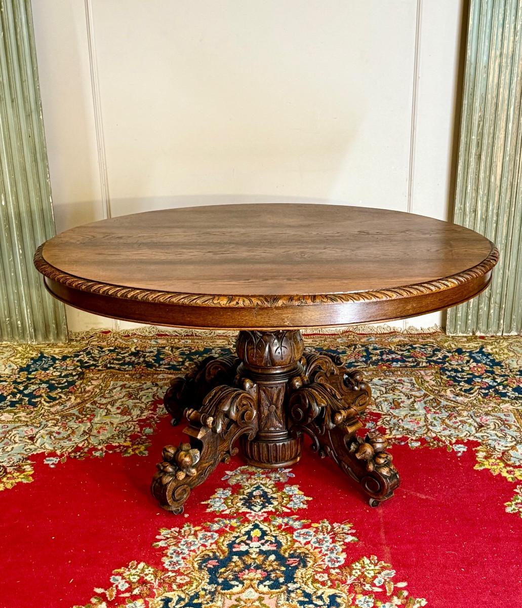 Table  à rallonges de style louis XIII. 19 ème siècle  2 m90-photo-3