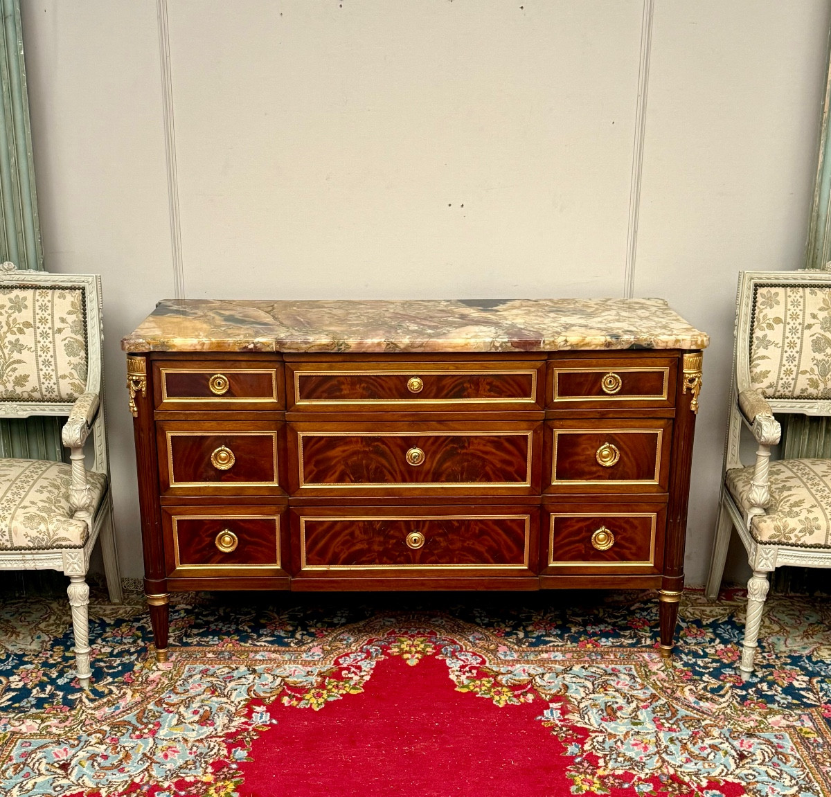 Louis XVI Style Mahogany Chest Of Drawers-photo-2