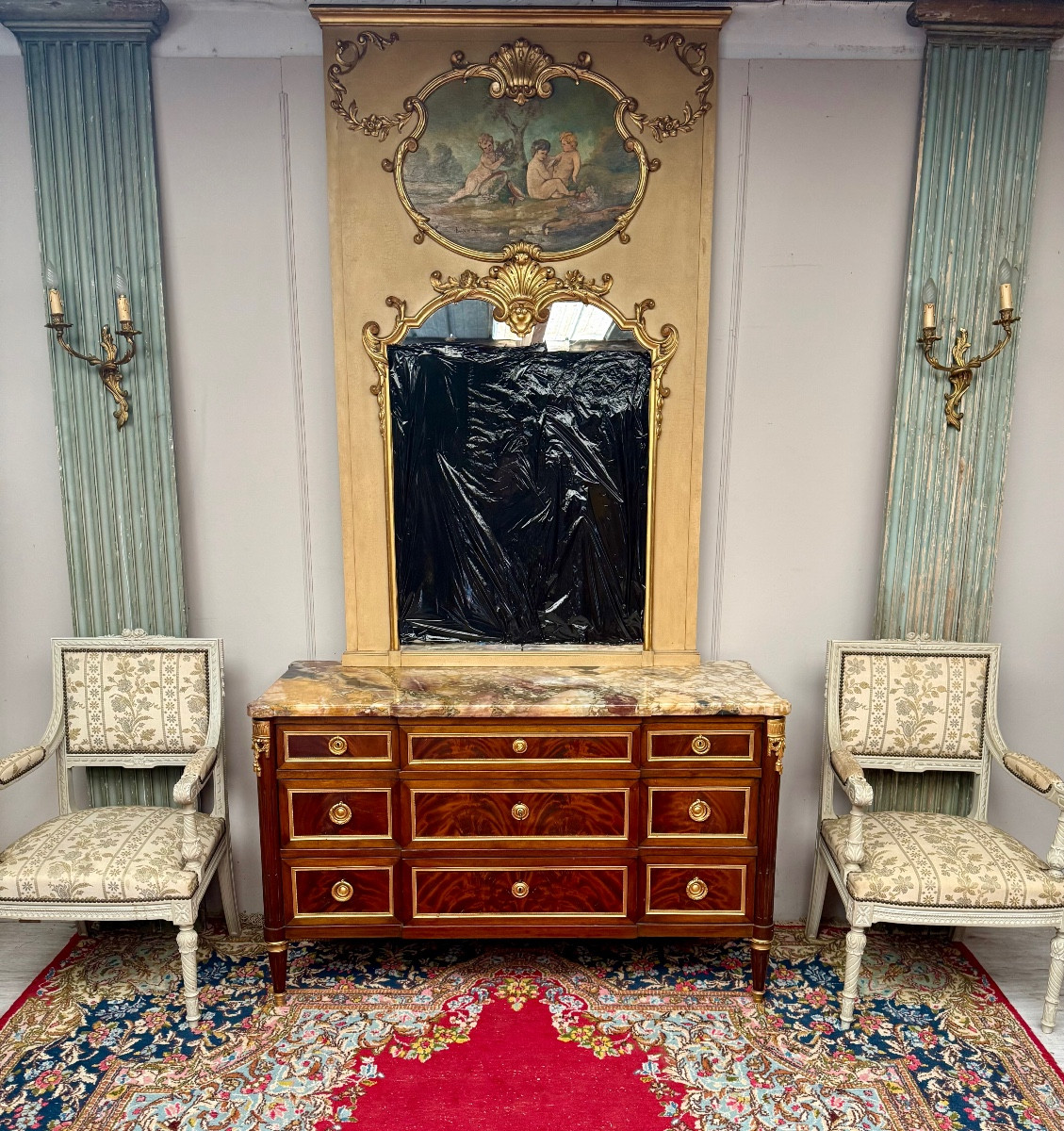 Louis XVI Style Mahogany Chest Of Drawers-photo-5