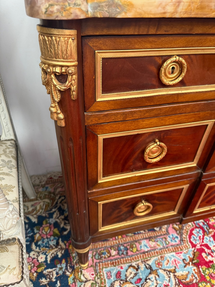 Louis XVI Style Mahogany Chest Of Drawers-photo-6