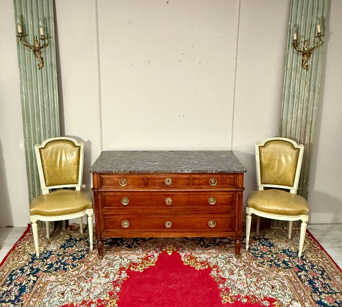 Commode Louis XVI en acajou 18 ème siècle -photo-2