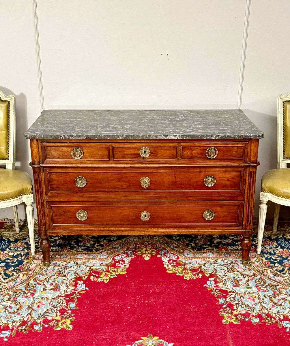 Commode Louis XVI en acajou 18 ème siècle -photo-3