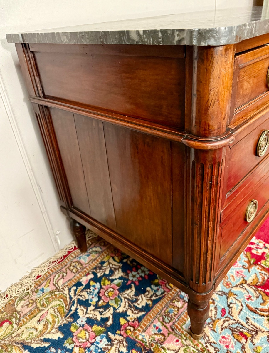 Commode Louis XVI en acajou 18 ème siècle -photo-1