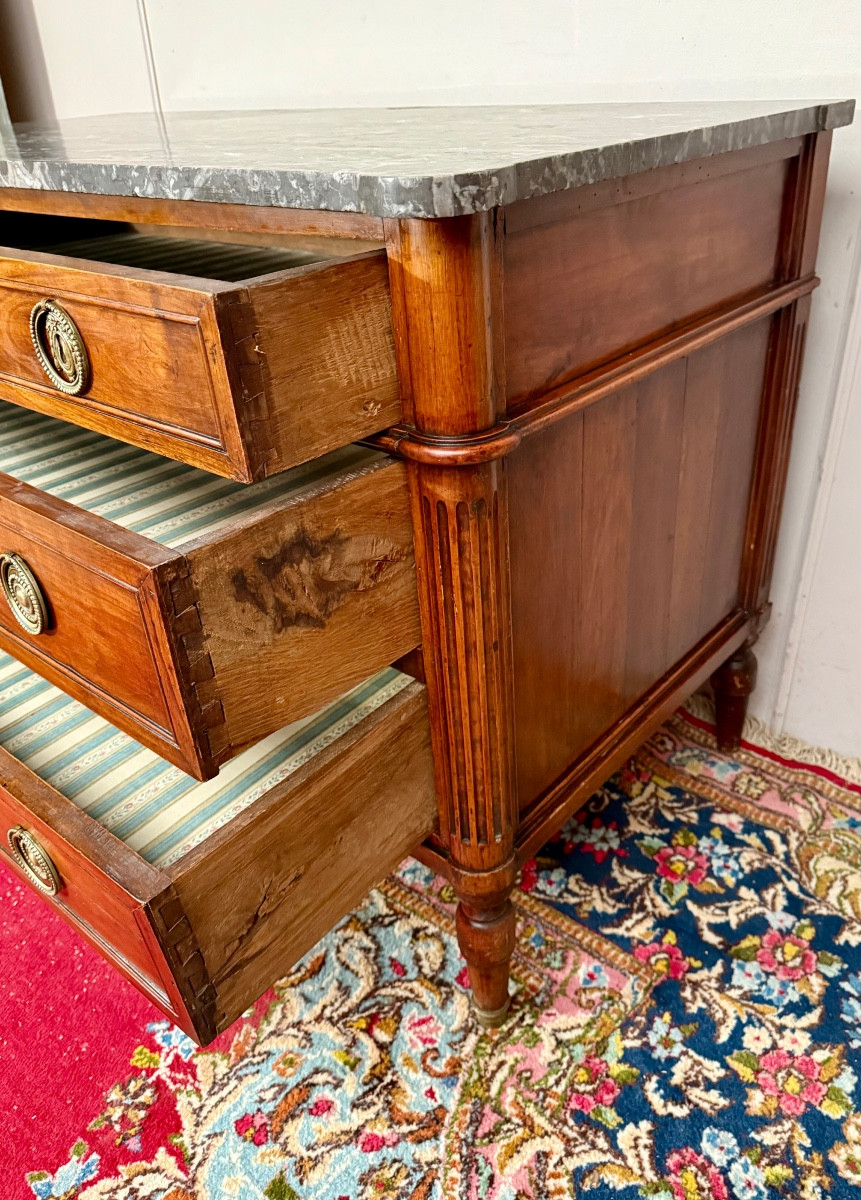 Commode Louis XVI en acajou 18 ème siècle -photo-3