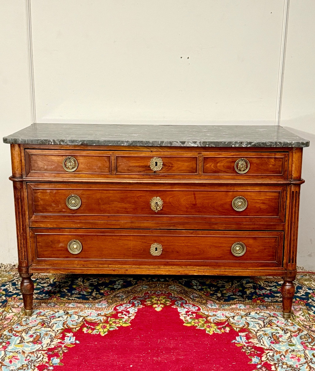 Commode Louis XVI en acajou 18 ème siècle -photo-6