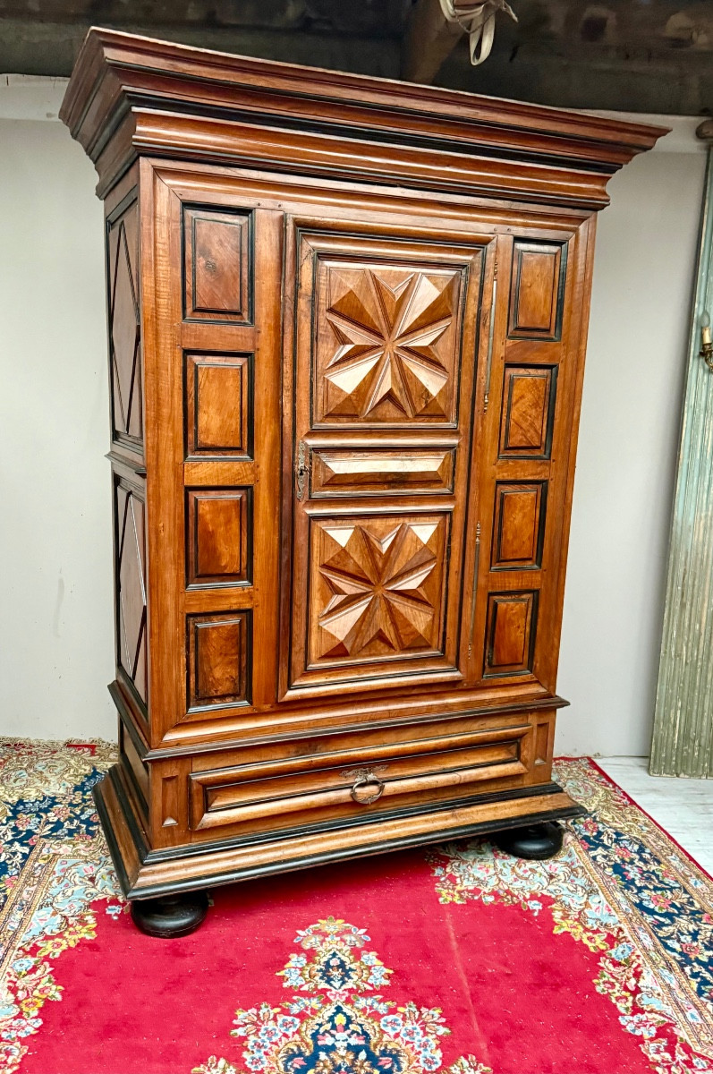 Louis XIII Period Wardrobe In Walnut 17th Century-photo-4