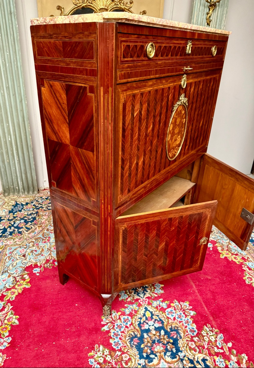 Secrétaire transition en marqueterie 18 ème siècle -photo-4
