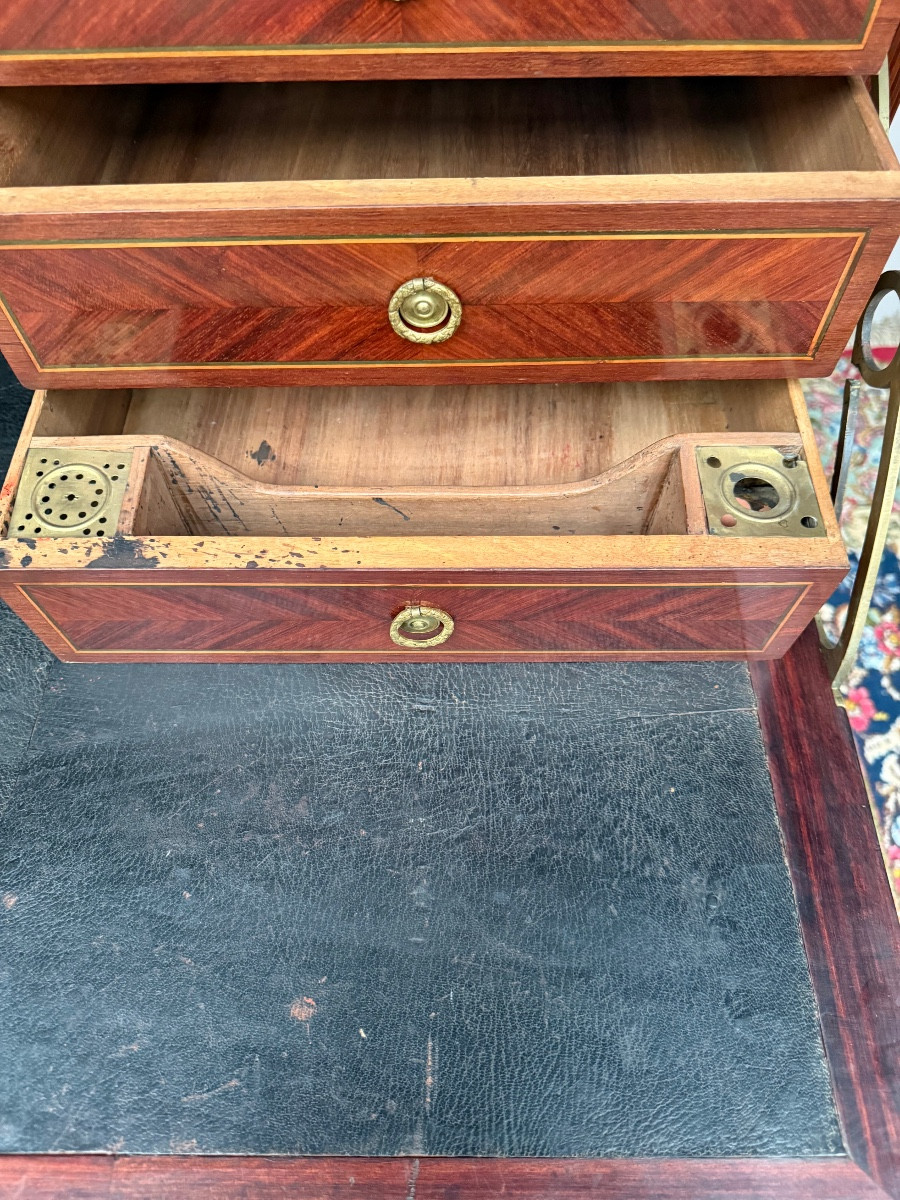 Secrétaire transition en marqueterie 18 ème siècle -photo-5