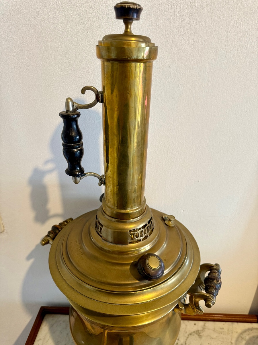 Samovar russe en laiton  XIX ème -photo-8