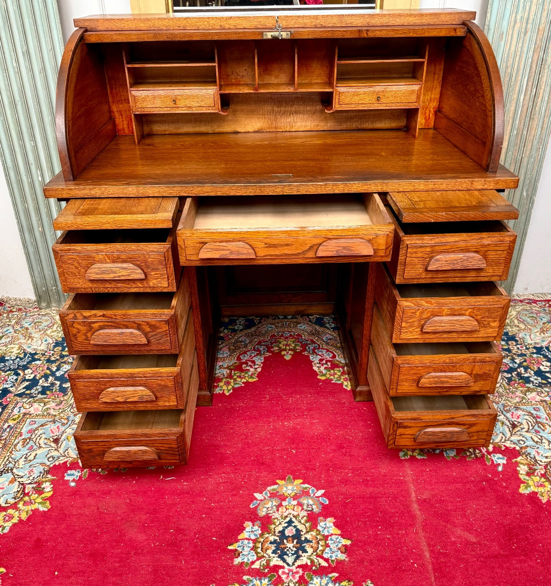 Solid Oak American Desk-photo-3