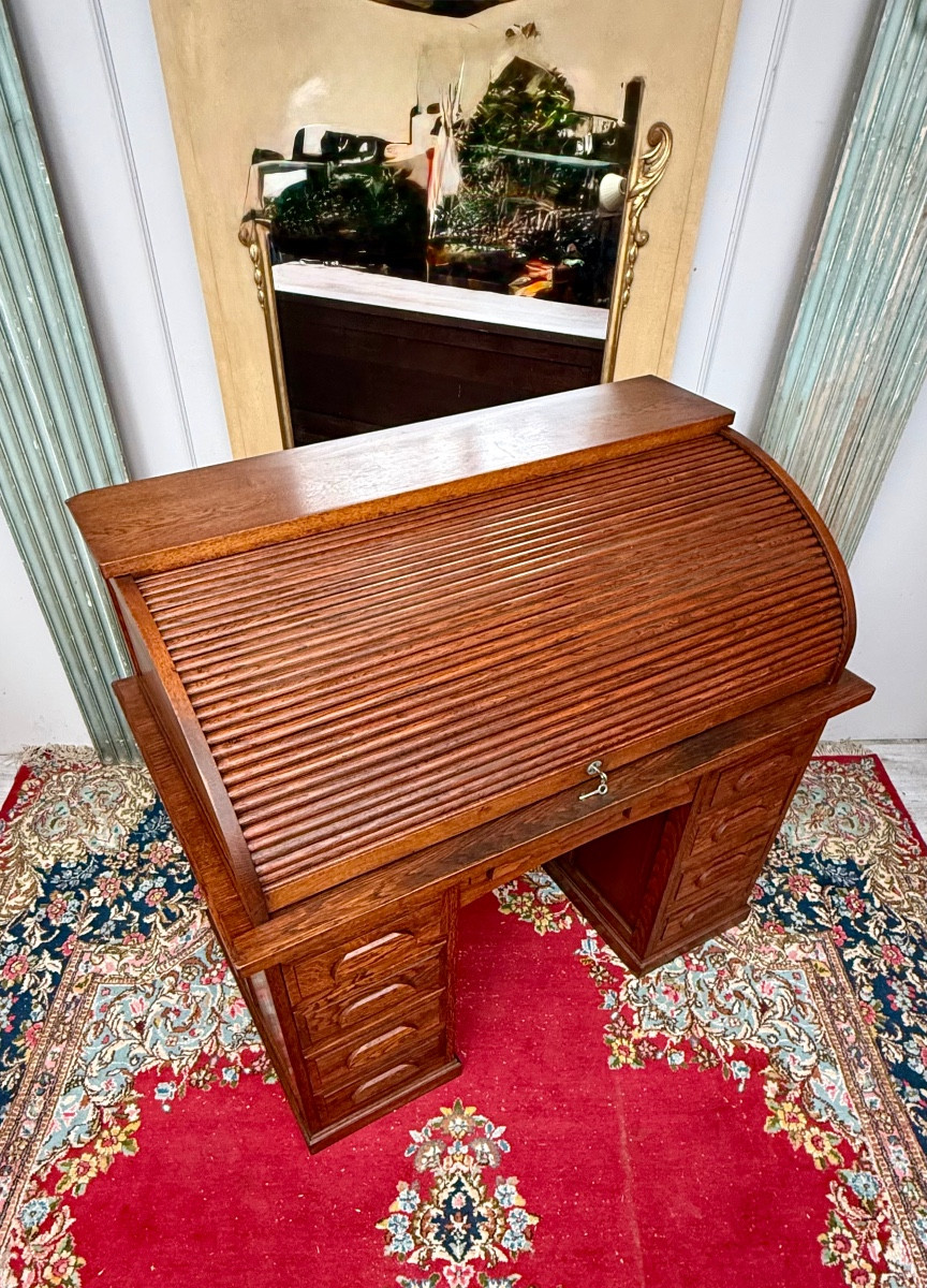 Solid Oak American Desk-photo-5