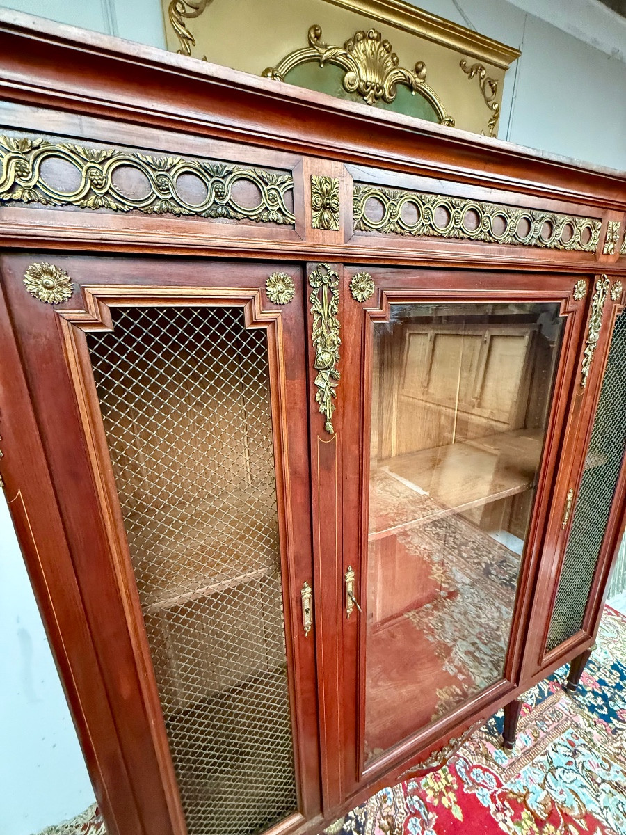 Mahogany Bookcase In The Louis XVI Style From The 19th Century-photo-4