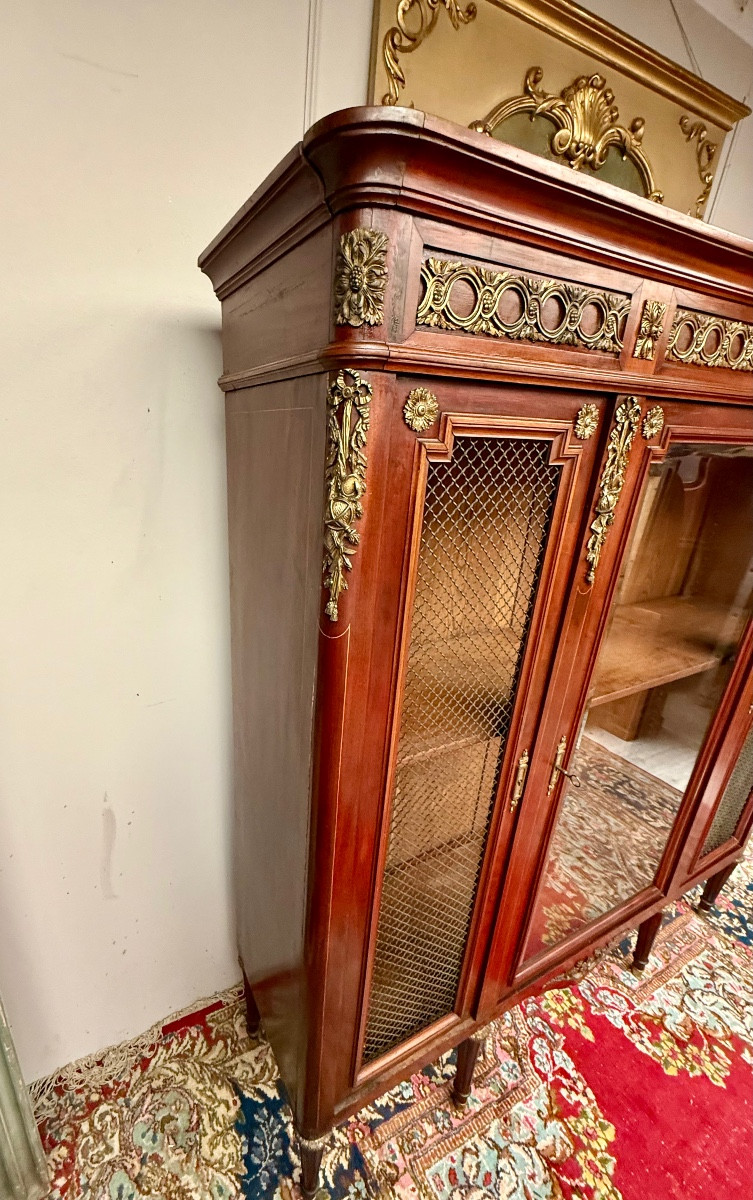 Mahogany Bookcase In The Louis XVI Style From The 19th Century-photo-1