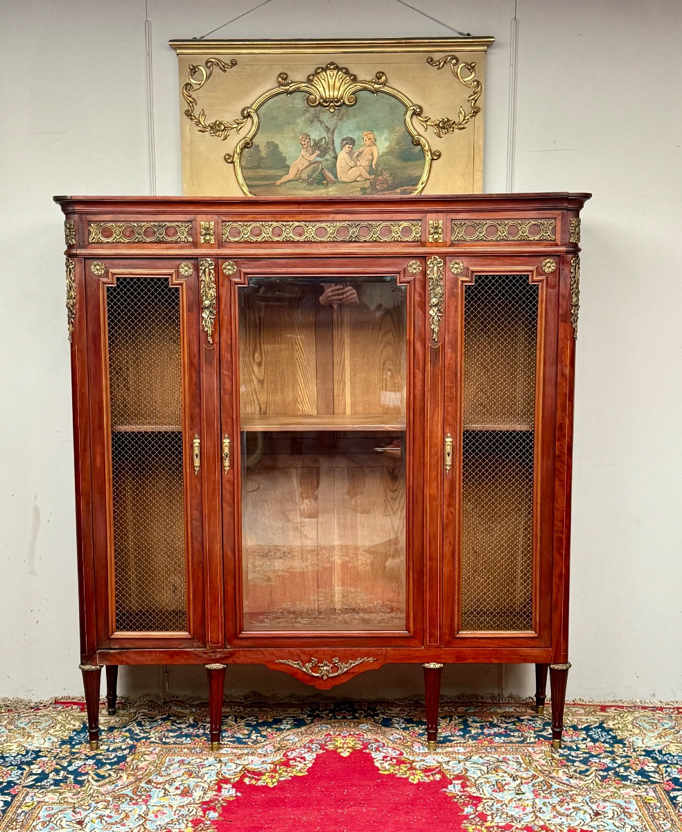 Mahogany Bookcase In The Louis XVI Style From The 19th Century