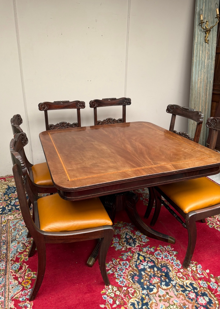 Mahogany Dining Table With Extensions, English Style-photo-6