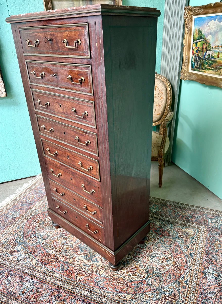 Chiffonnier formant secrétaire de style Louis XVI -photo-2