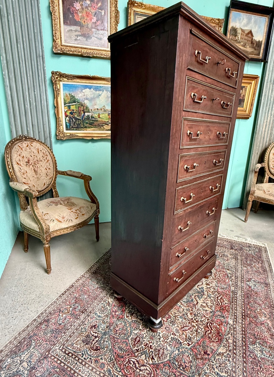 Chiffonnier formant secrétaire de style Louis XVI -photo-3