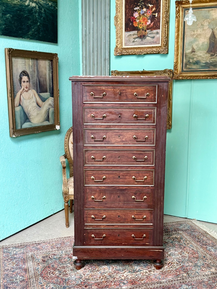 Chiffonnier formant secrétaire de style Louis XVI -photo-4