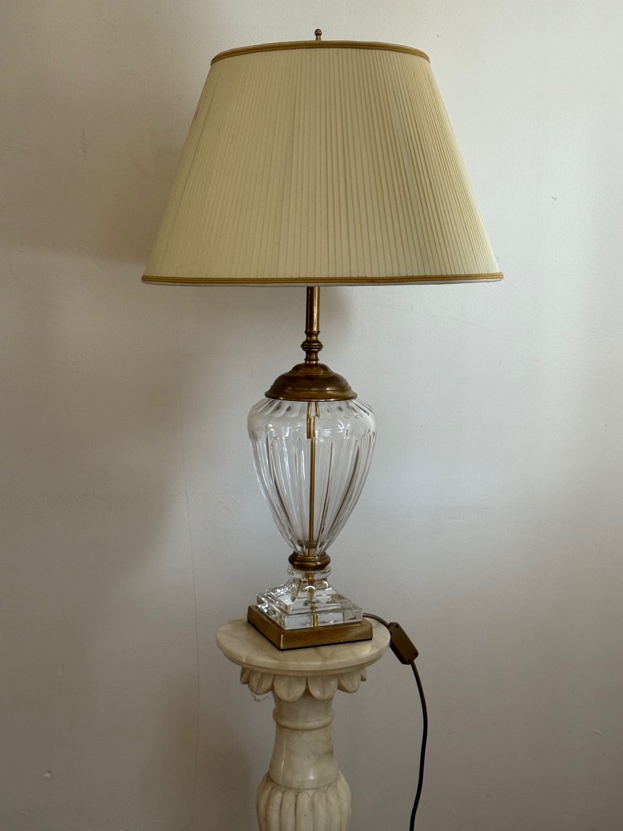Lampe en verre et bronze provenant de l’hôtel Carlton à cannes -photo-3