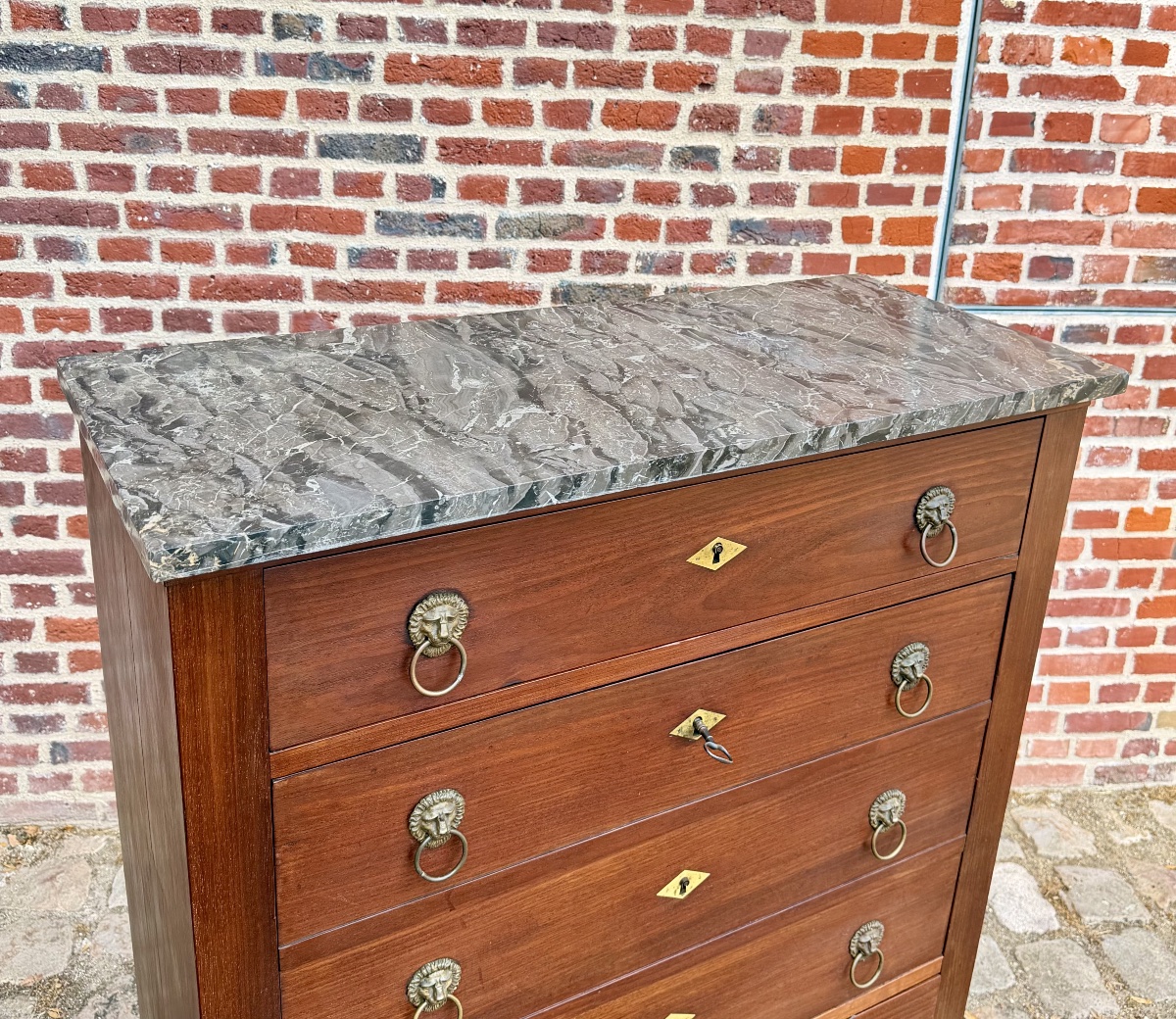 Papst François-ignace, Mahogany Secretary Desk From The Consulate Period, Stamped “early 19th Century” -photo-2