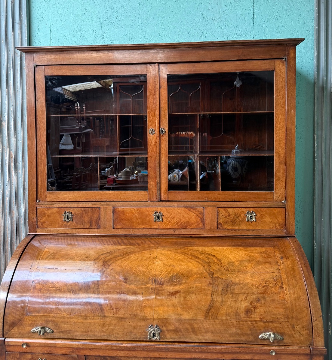 18th-century Directoire-period Mahogany Cylinder Desk -photo-2
