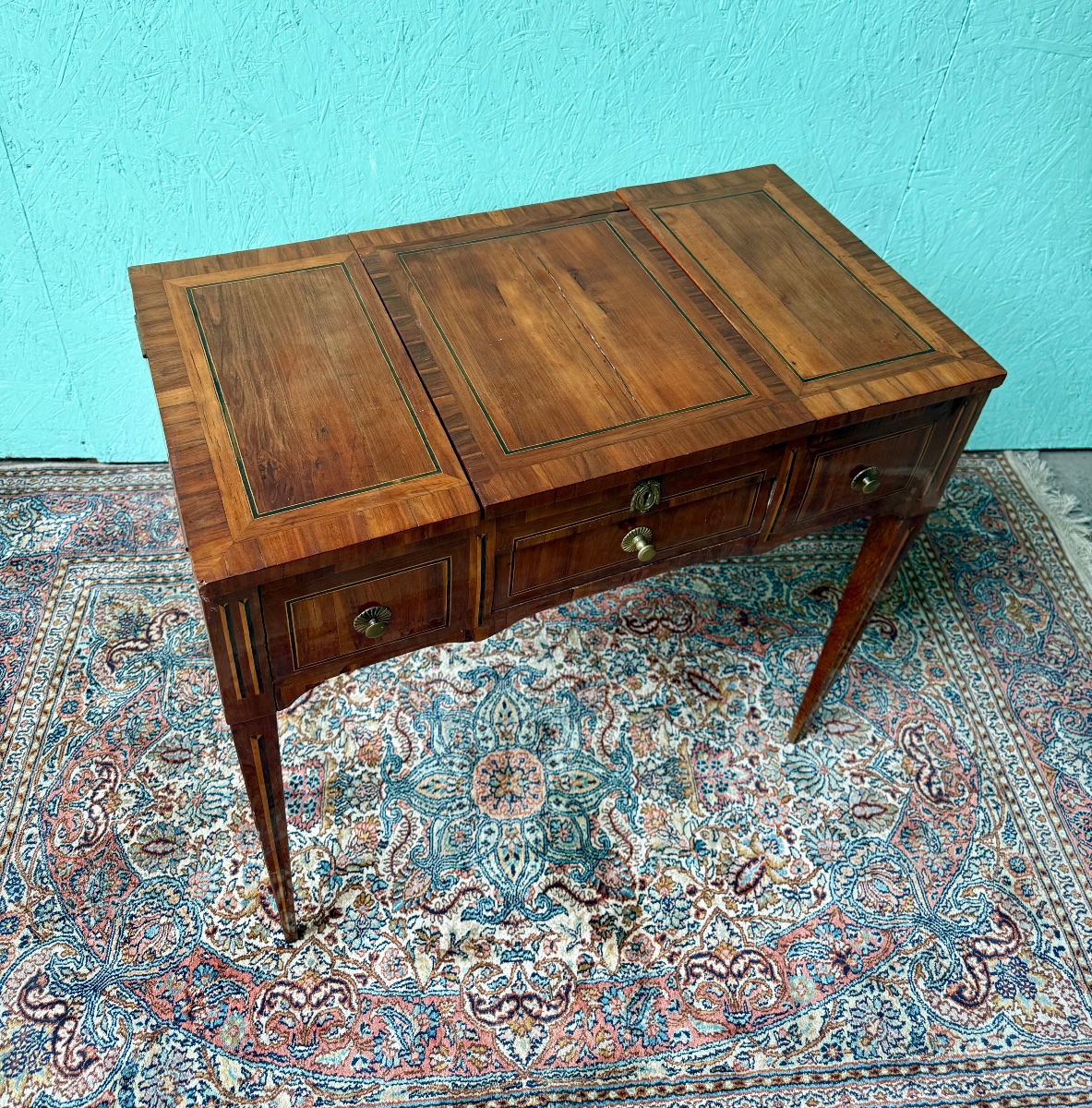 Coiffeuse  marquetée d’époque Louis XVI -photo-4
