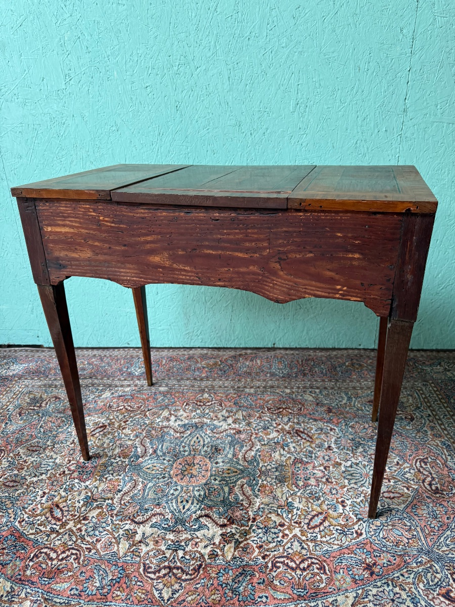 Coiffeuse  marquetée d’époque Louis XVI -photo-2