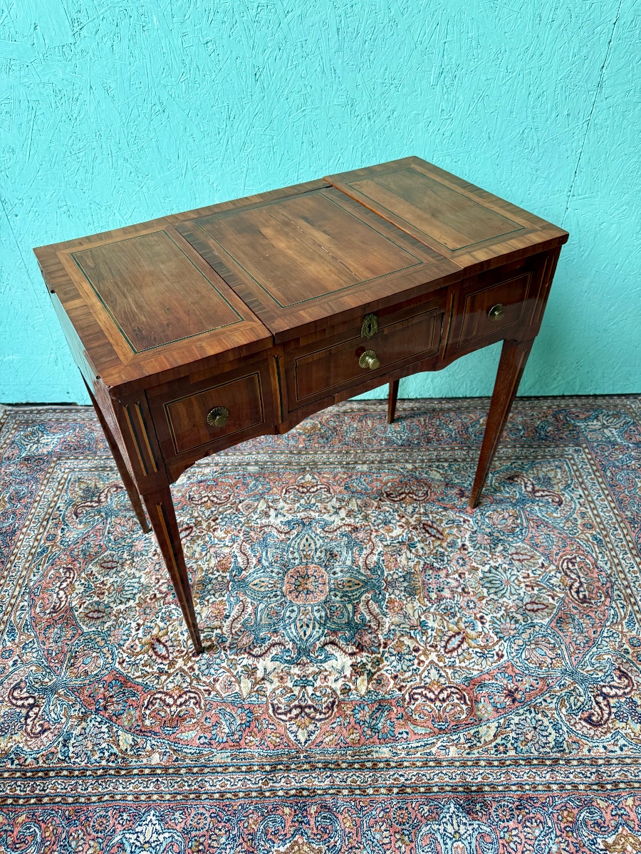 Coiffeuse  marquetée d’époque Louis XVI -photo-3