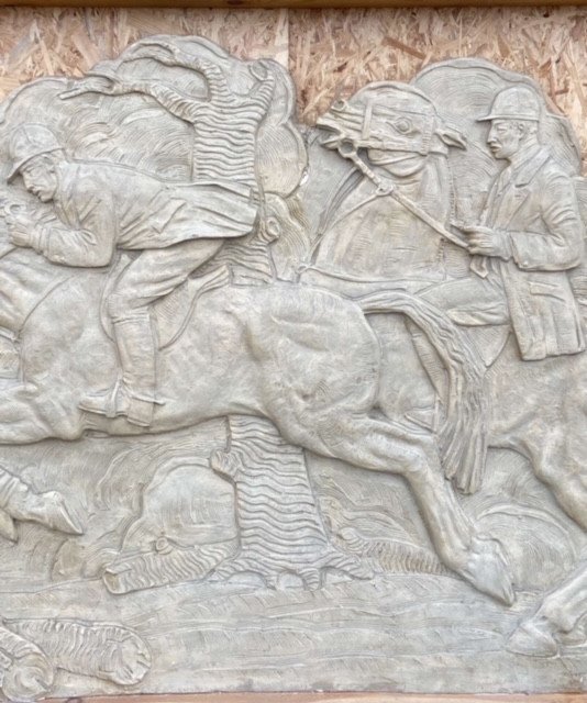 Bas-relief  Oscar De Clerck  les cavaliers   1932   En Platre -photo-4