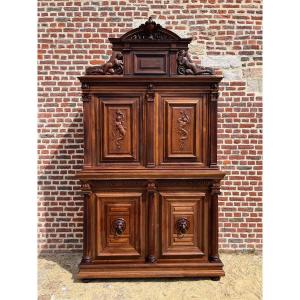 Beautiful Buffet In Carved Walnut From XIXth Century