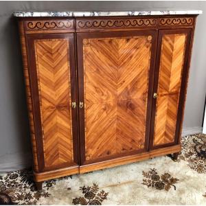 Support Cabinet Forming A Secretary In Marquetry