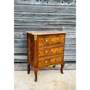 Small Chest Of Drawers In Marquetry From The Napoleon III Period