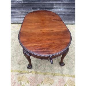 Chippendale Oval Mahogany Crank Table