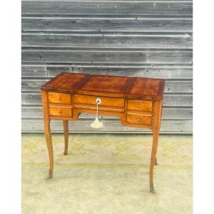 Dressing Table In Louis XV Style Veneer From The 19th Century