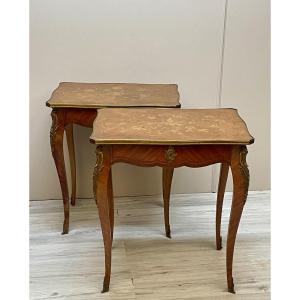 Pair Of Louis XV Marquetry Living Room Tables 