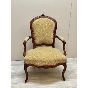 Louis XV Period Walnut Convertible Armchair 