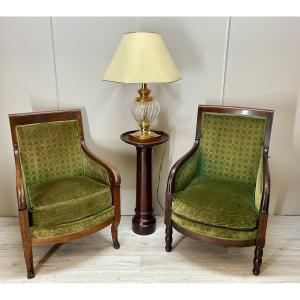 Pair Of Empire Period Mahogany Bergeres 