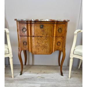Transitional Style Chest Of Drawers In Marquetry 