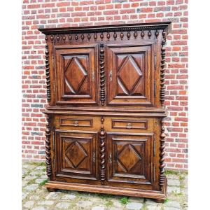 Louis XIII Cabinet Buffet In Walnut From The 17th Century