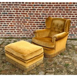 Toad Armchair And Its Pouf From The Napoleon III Period