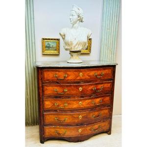 Louis XV Period Stamped Marquetry Commode 