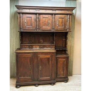 Large And Rare Walnut Buffet From The 17th Century 