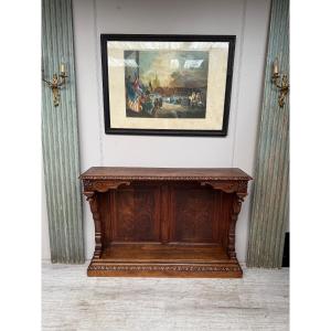 Console de style renaissance en chêne massif d’époque 19 ème 