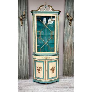Encoignure en bois peint d’époque 20 ème