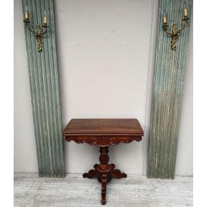 Table à jeux en acajou d’époque Charles X