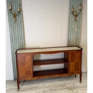 Buffet bibus en marqueterie de style transition 