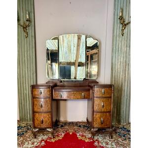 Art Deco Dressing Table In Burr Walnut 
