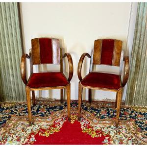 Pair Of Art Deco Armchairs 