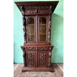 Two-section Renaissance-style Display Cabinet And Bookcase 