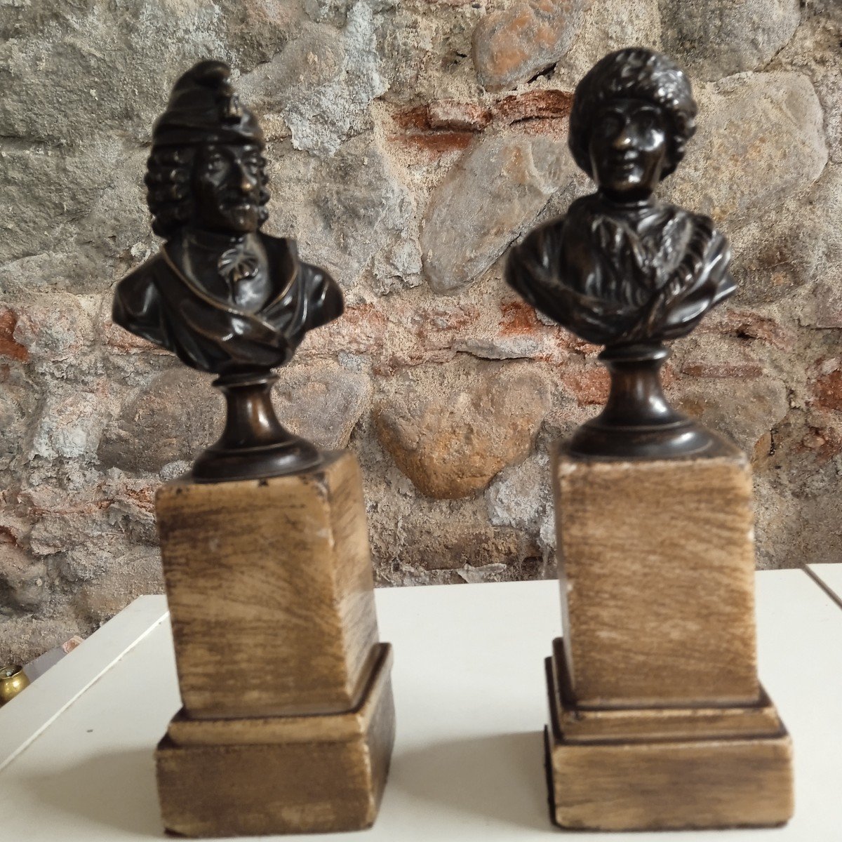 Voltaire Et Rousseau Bustes En Bronze XIX
